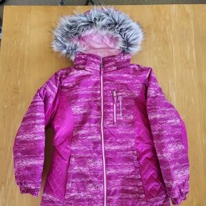 Free Country Magenta Jacket with Faux Fur Hood